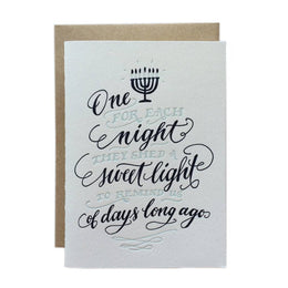 Sweet Light Hanukkah, Ladyfingers Letterpress
