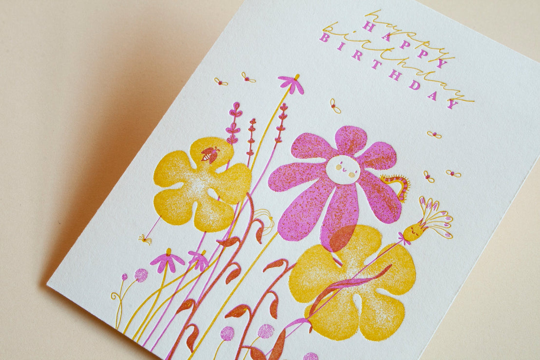 Flower Bunch Birthday, Homework Letterpress