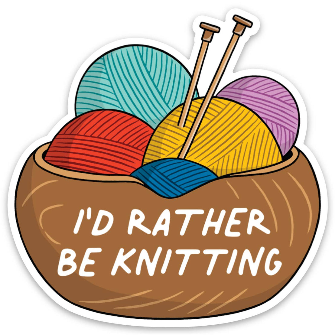 Rather be Knitting Sticker