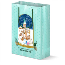 Christmas Town Snowglobe Holiday Gift Bag