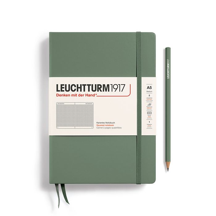 Leuchtturm1917 A5 Squared Hardcover Notebook