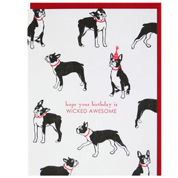 Boston Terrier Birthday, Smudge Ink