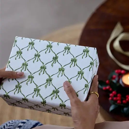 Bows Holly Green Holiday Gift Wrap