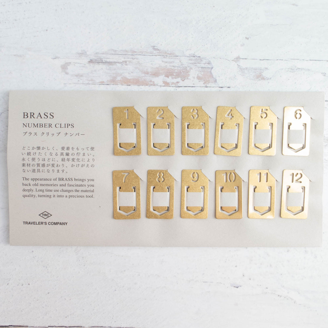 TRC Brass Number Clips, Traveler's Company
