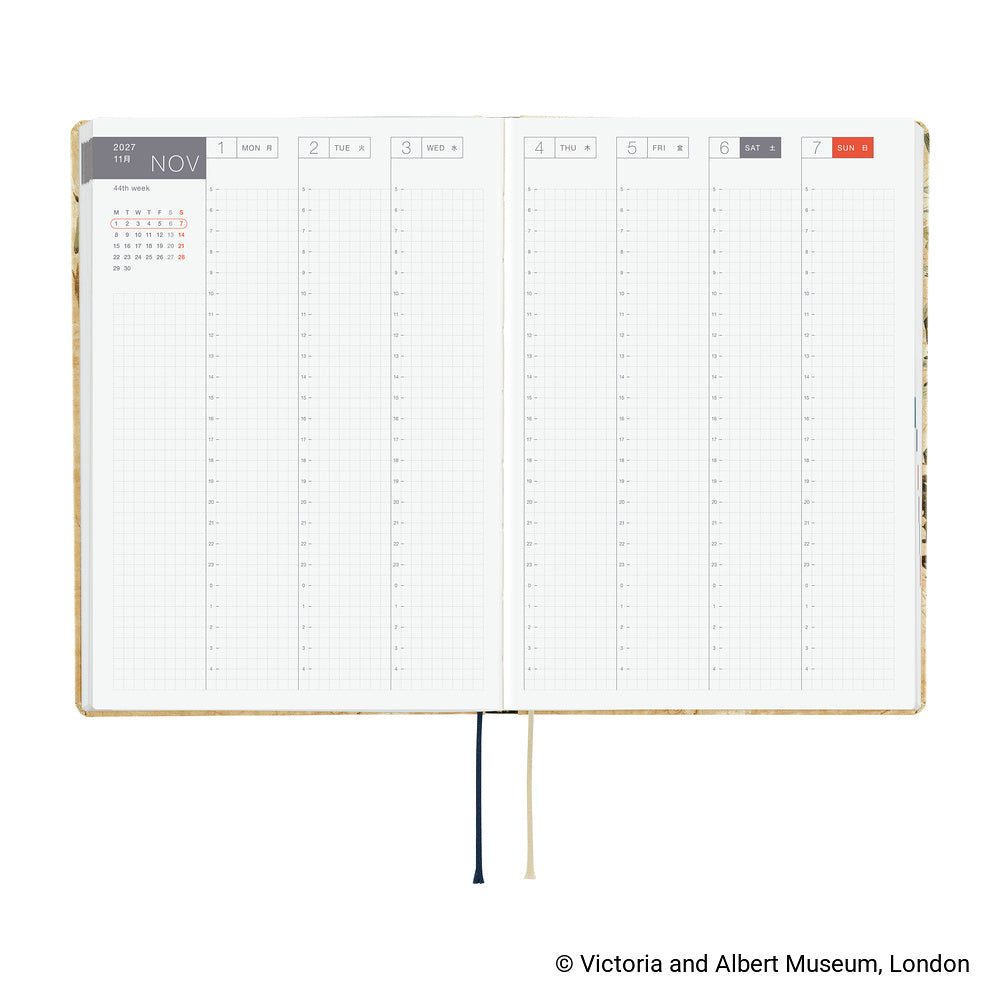 Hobonichi 2027 Techo A5 HON V&A Series: Vine