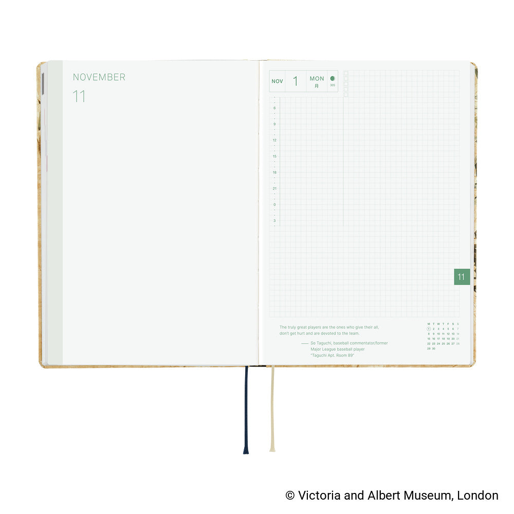 Hobonichi 2027 Techo A5 HON V&A Series: Vine