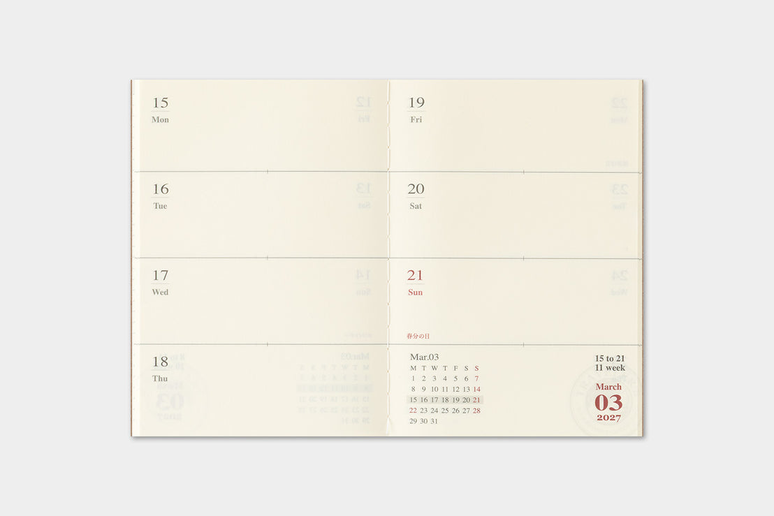 2027 Passport Weekly Refill, Traveler's Company