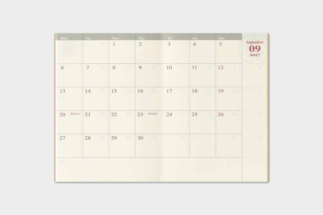 2027 Passport Monthly Refill, Traveler's Company