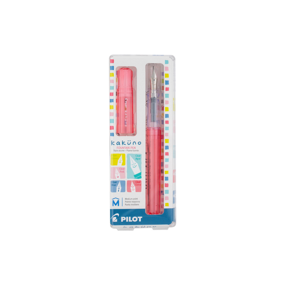 Pilot Kakuno Clear Coral Fountain Pen