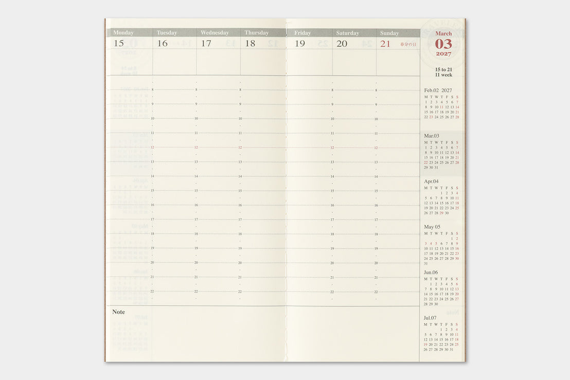 2027 Regular Weekly Vertical Refill, Traveler's Company