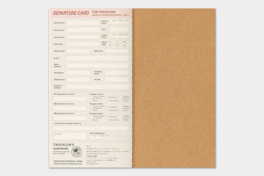 2027 Regular Monthly Refill, Traveler's Company