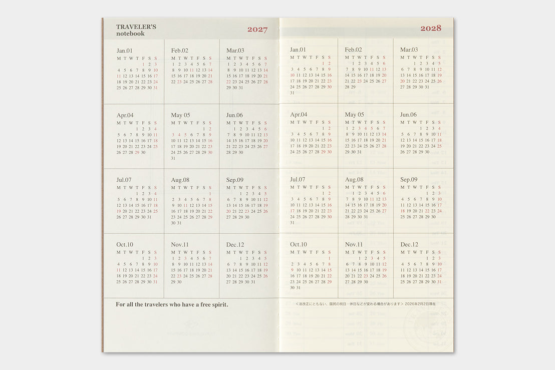 2027 Regular Weekly Vertical Refill, Traveler's Company