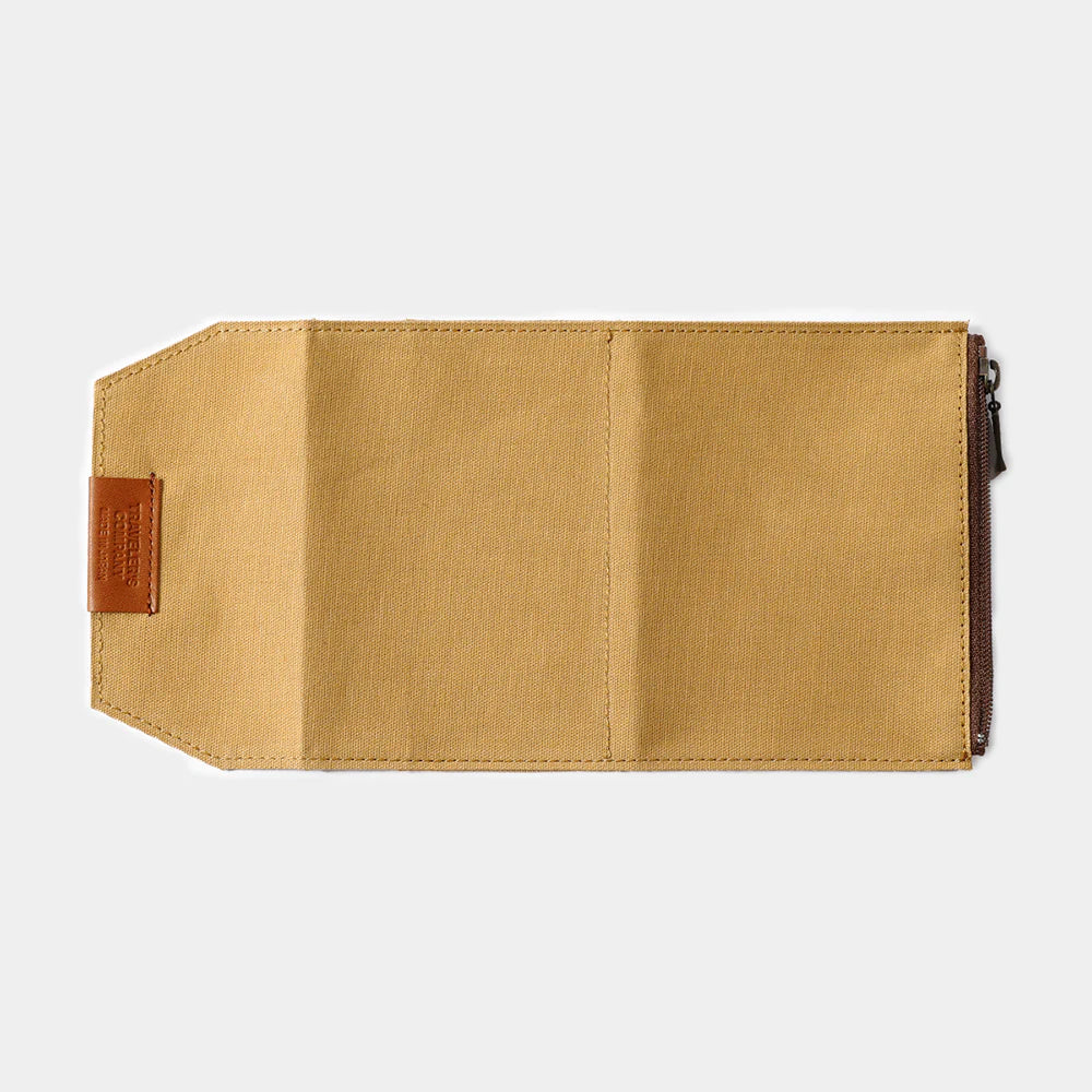 TRAVELER’S FACTORY Beige Passport Canvas Zipper Case