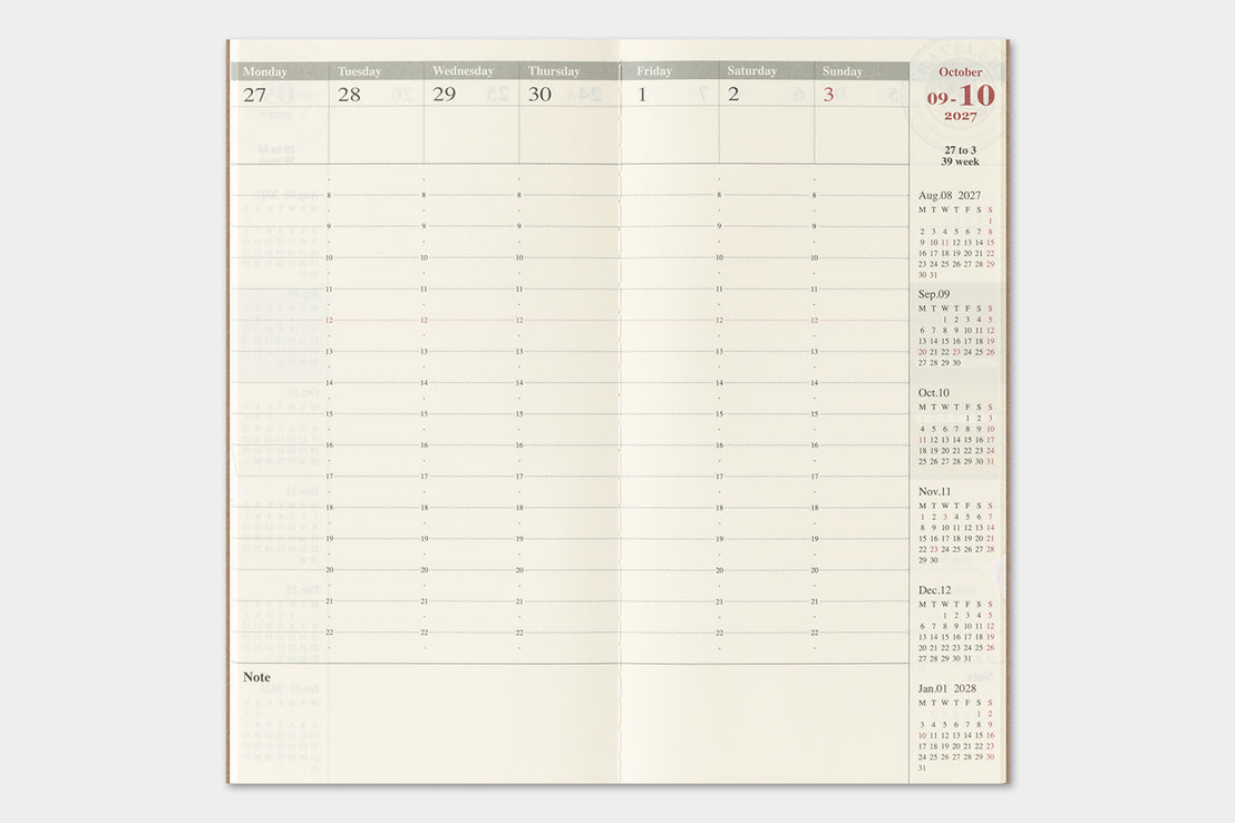 2027 Regular Weekly Vertical Refill, Traveler's Company
