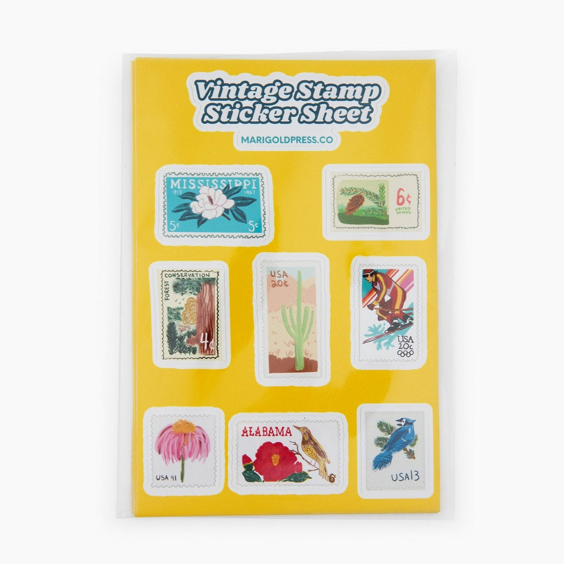 Vintage Postage Stamp Sticker