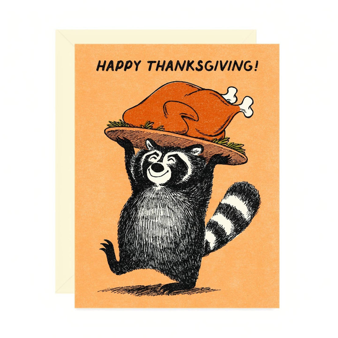 Raccoon with Turkey, Wallflower Paper