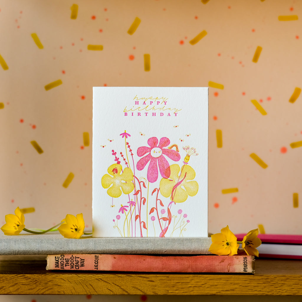 Flower Bunch Birthday, Homework Letterpress