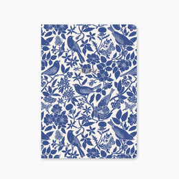 Blue Birds Grid Notebook, Botanica Paper Co.