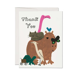 Capybara Friend, Red Cap Cards