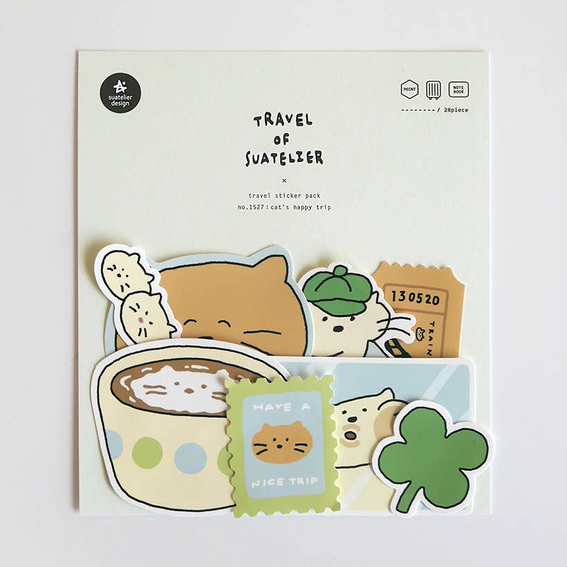 Cat's Happy Trip Stickers