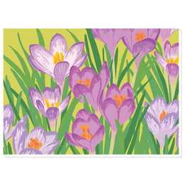 Purple Spring Crocuses, Smudge Ink