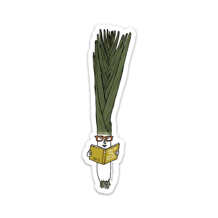 Leek Reading a Book Sticker