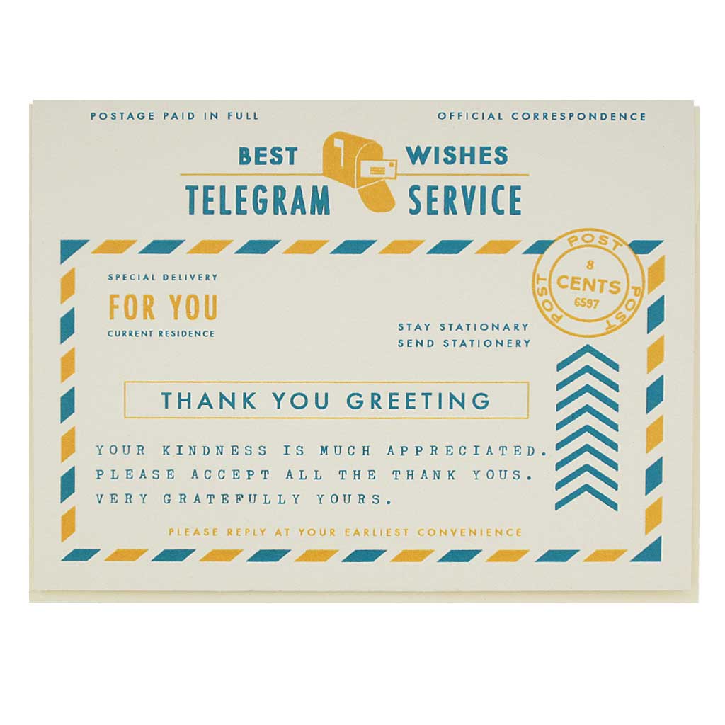 Thank You Telegram, Regional Assembly of Text