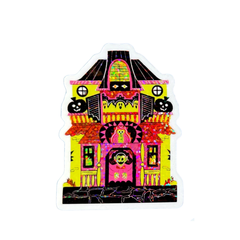 Green Haunted House Holo Sticker