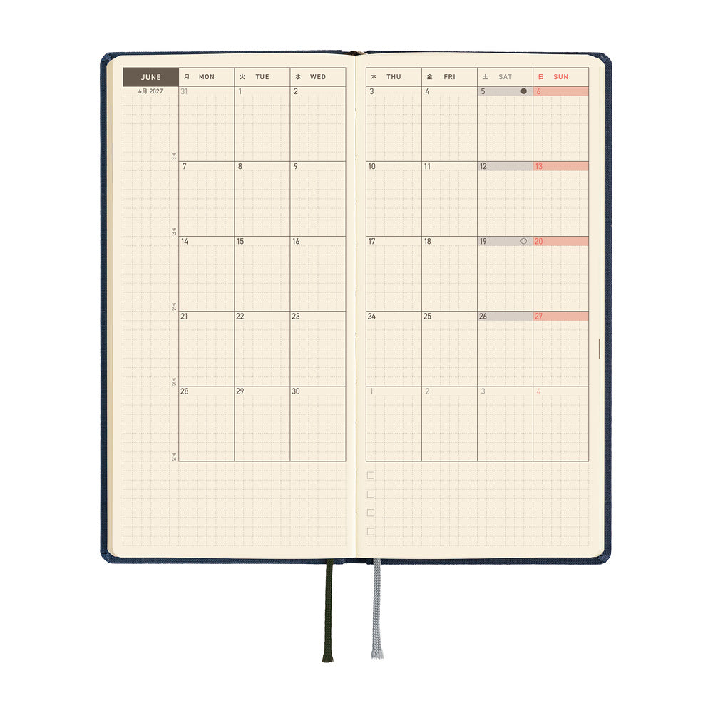 Hobonichi 2027 Techo Weeks Colors: Midnight Blue