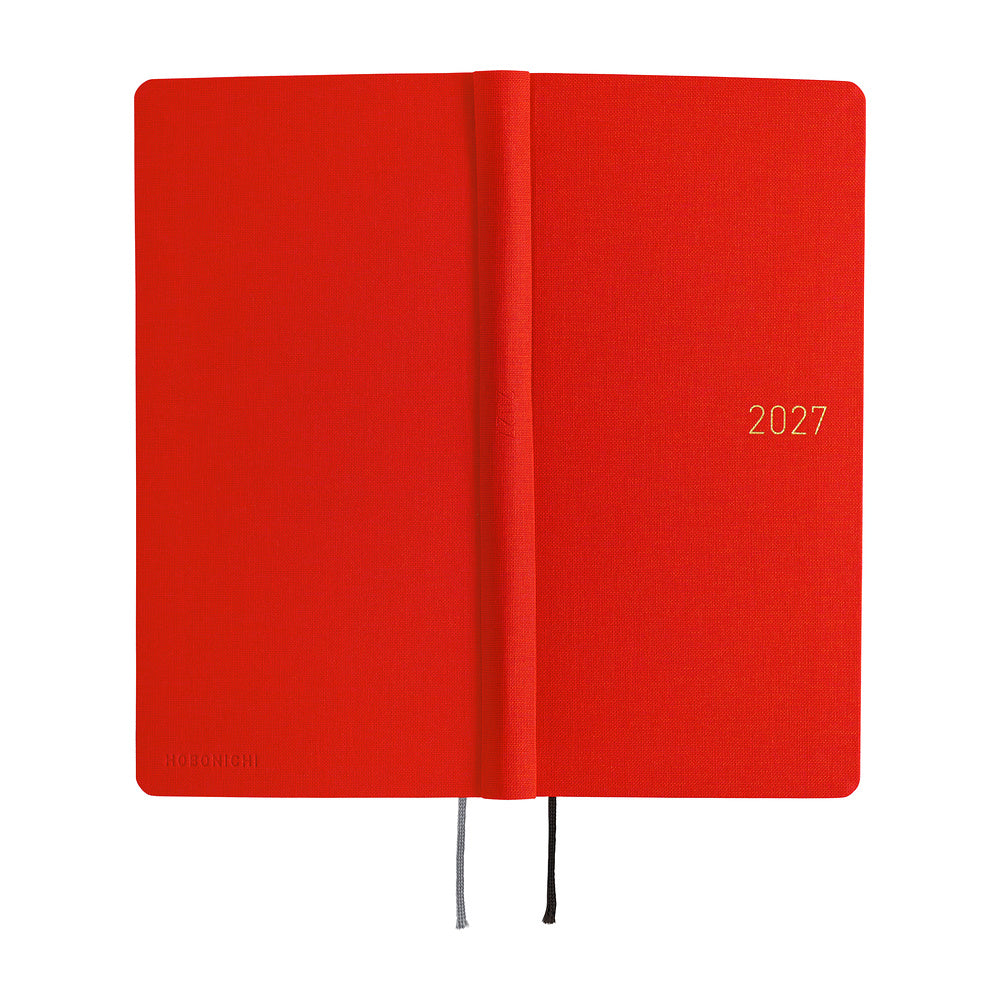 Hobonichi 2027 Techo Weeks Mega Colors: Poppy Red