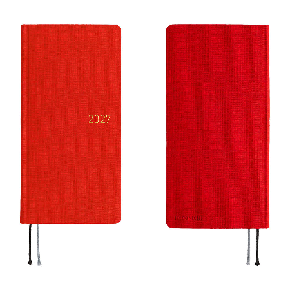 Hobonichi 2027 Techo Weeks Mega Colors: Poppy Red