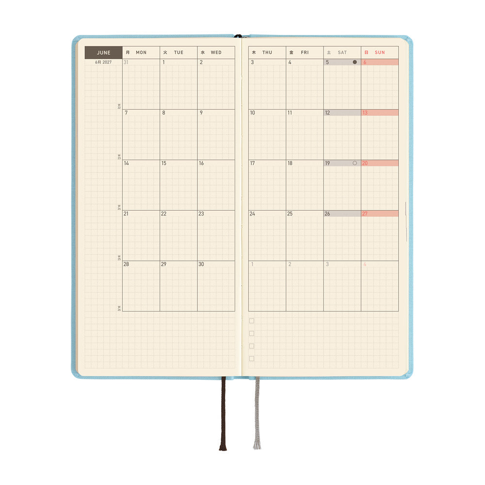 Hobonichi 2027 Techo Weeks Mega Colors: Sea Glass