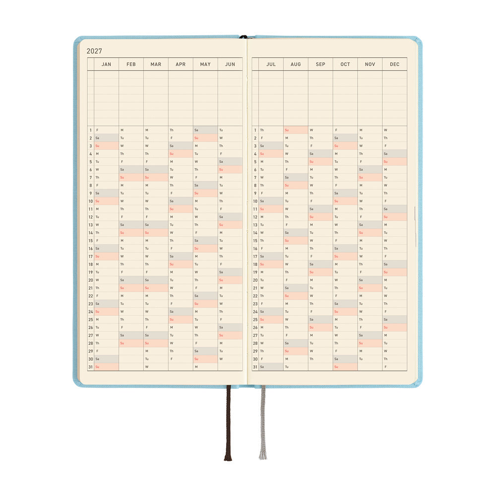 Hobonichi 2027 Techo Weeks Mega Colors: Sea Glass