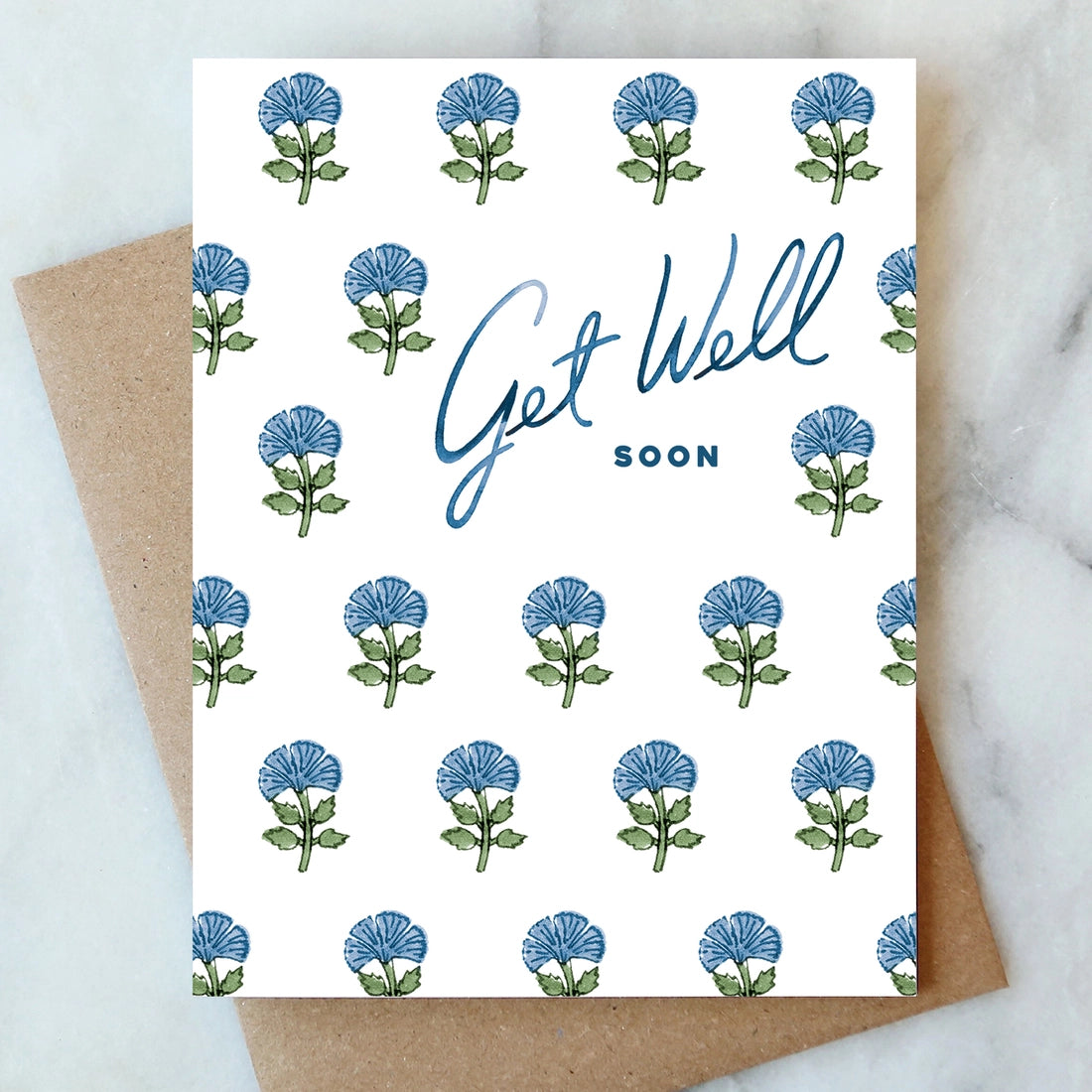 Block Print Get Well Soon, Abigail Jayne Design