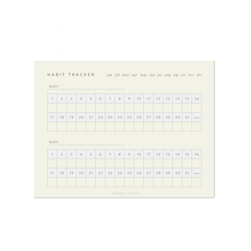Monthly Habit Tracker Notepad