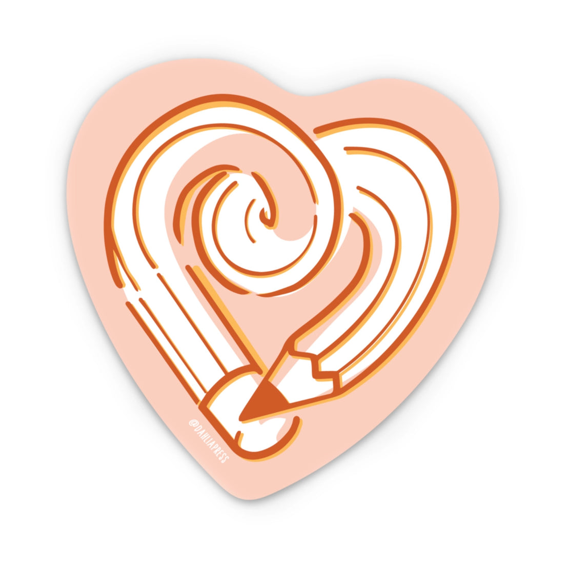 Pencil Heart Sticker