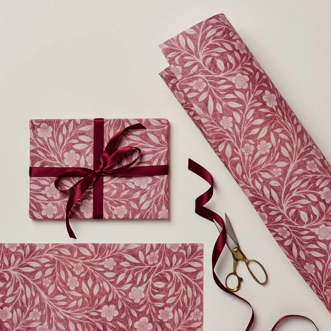 Pink Flora Pattern Gift Wrap