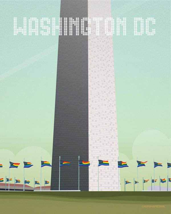 Rainbow Flags Wash Monument Postcard