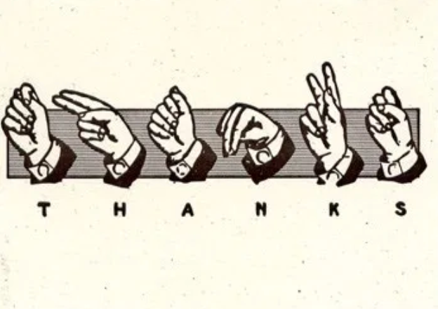 Thanks Sign Language, Blue Barnhouse