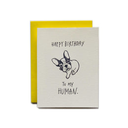 HBD Human - Dog, Ladyfingers Letterpress
