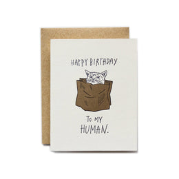 Happy Birthday Human Cat, Ladyfingers Letterpress