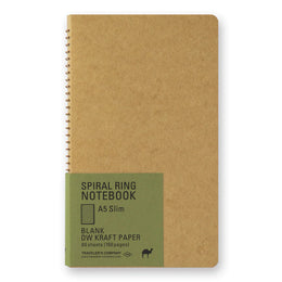 A5 Slim Blank Kraft Paper Spiral Notebook, Traveler's Company