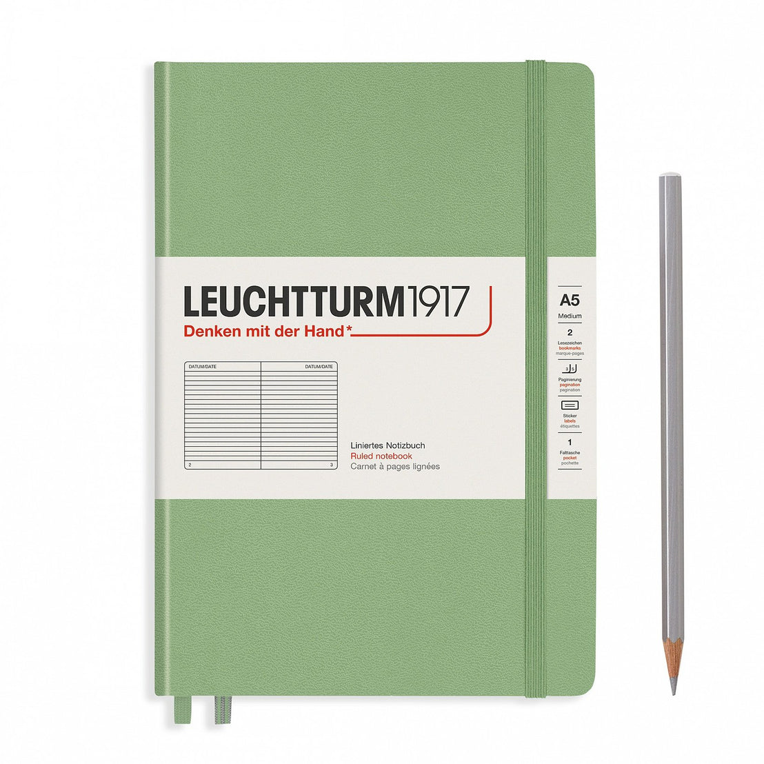 Leuchtturm1917 A5 Ruled Hardcover Notebook