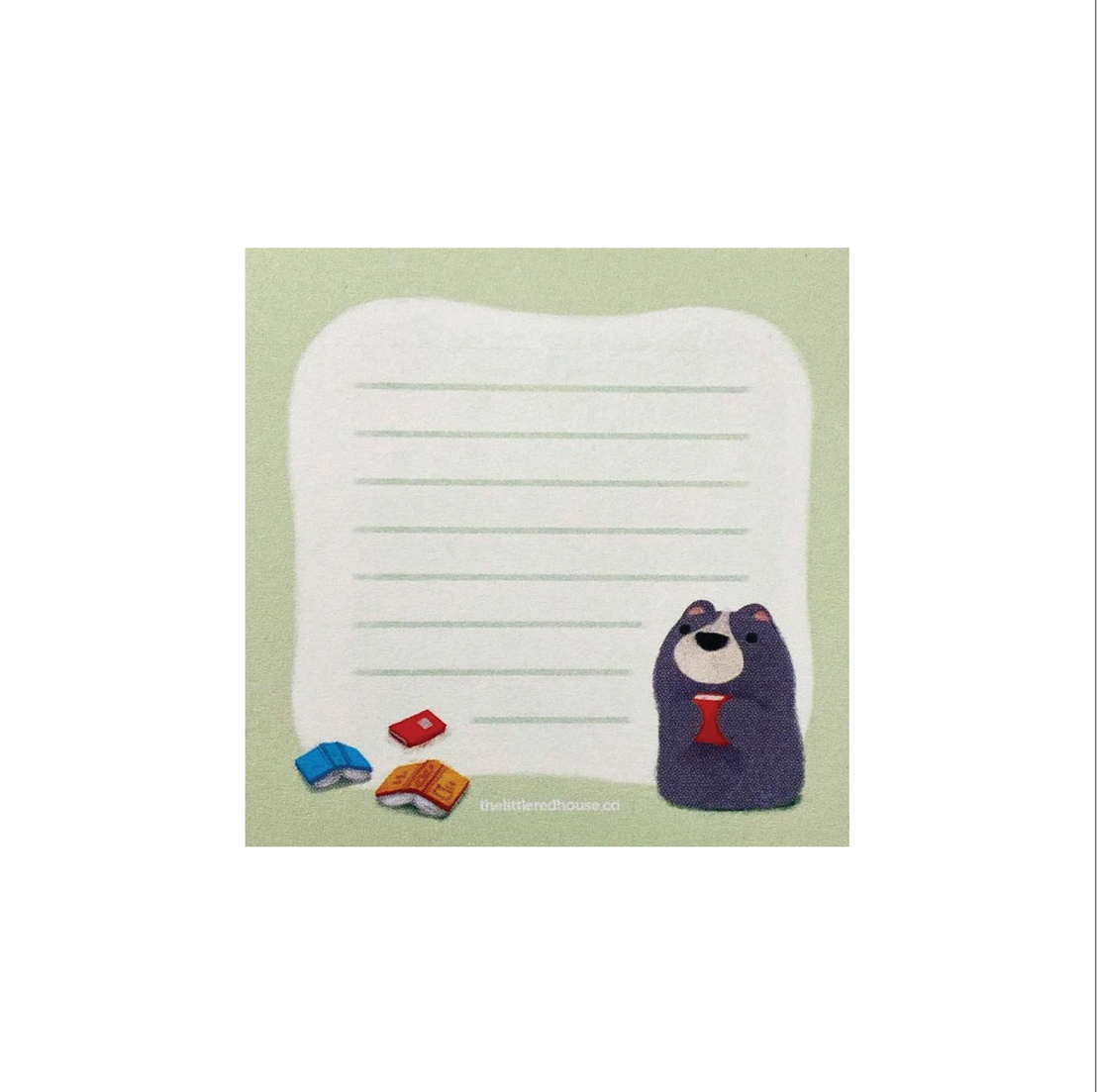 Bear with Books Lined Sticky Notes