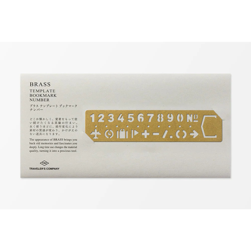 TRC Brass Template Bookmark Number, Traveler's Company